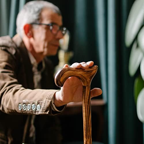 Stunning "DERBY" wooden walking stick (2 colors) (Natural, Tan)