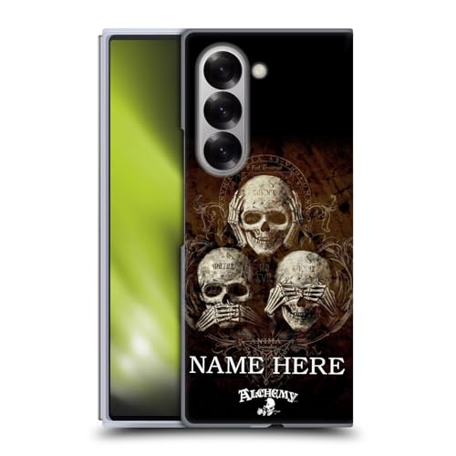 Coque rigide Samsung Galaxy Z Fold6 personnalisable Alchemy Gothic étui personnalisé Three Skull