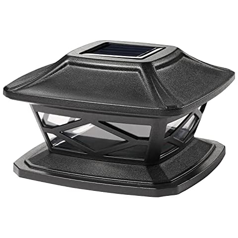 TWINSLUXES Solar Post Lights Outdoor 2 Modes Waterproof LED Solar Fence Cap Light for 4x4 5x5 and 6x6 Post in Patio,Deck Walkway and Garden Decoration (1 Pack) Cover