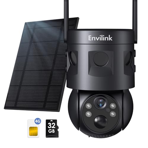 4g LTE Cellular Security Solar Camera,180Automatic Intrusion Detection and 360Panoramic View Home and Outdoor Security 2k Video Camera with Solar Panel