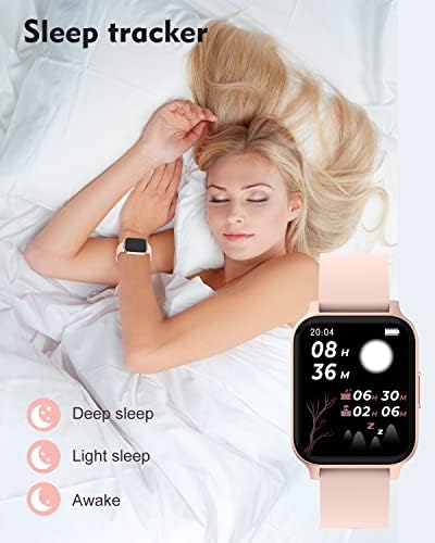 Cloudpoem Smart Watch 1.69 inch Touch Screen Smart Watches for Women Men IP68 Waterproof Fitness Tracker Pedometer Watch with Heart Rate Monitor SpO2 Sleep Tracker 24 Training Modes for Android iOS