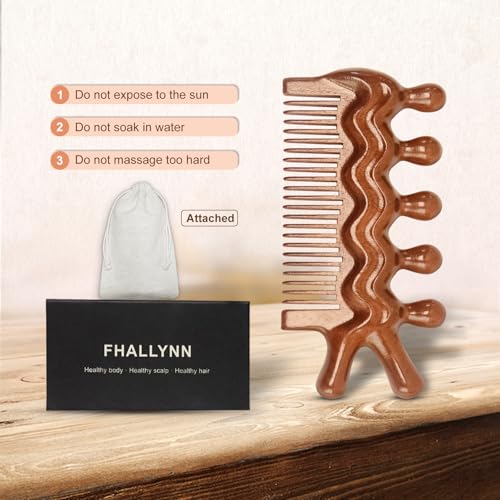 Peine de madera ergonómico para masaje y cabello miniatura 6