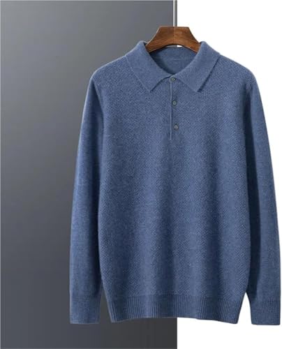 Men's Cashmere Polo Sweater Fall Winter Loose Fit Knit Pullover Casual Comfortable Warm Versatile Office Wear Top4