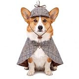 Tailcoat Cos 2 Pcs Dog Halloween Detective Costume, Party Outfit(Large)