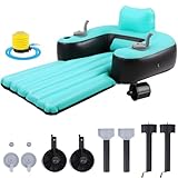ShinyRelief 1 Pack Motorized Pool Float for Adults, Inflatable Motorized Pool Lounger with 2 Dual Motors Cup Holder Electric Floaty Water Theme Toy for Swimming Lake (Standard,Blue Green Black)