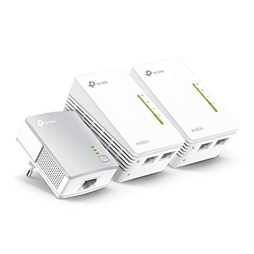 TP-Link TL-WPA4220 TKIT | Zestaw powerline AV600 z WiFi N300 (3 urządzenia) | 2× porty Ethernet | Klonowanie WiFi