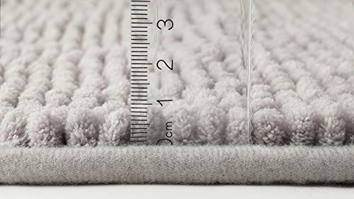 fluffy Bath Mat for Corner Showers, Made of Chenille, with Non-Slip Bottom (Round | Inner Dimensions 18 x 18 inch, Gray) by fluffy - Image 2