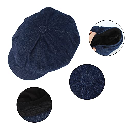 Meyaus Women Summer Spring Fall Denim Newsboy Cap Visor Cabbie Paperboy Painter Hat #TOP4