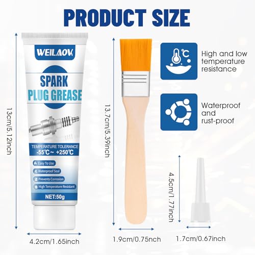 WEILAOK Zündkerzen Fett, Zündkerzenfett, Glühkerzenfett, Silikonfett Kfz, Geeignet für Hochspannungsteile Wie Zündkerzen und Kabel In Kraftfahrzeugen, 80g