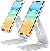 Produktbild OMOTON 2 Stück Handy Ständer für Schreibtisch, Handy Halterung, Kompatibel mit iPhone 12/12 mini/12 Pro/11/11 Pro Max, Samsung, Huawei, Xiao Mi und Alllen Anderen Smartphones, Silber+Silber