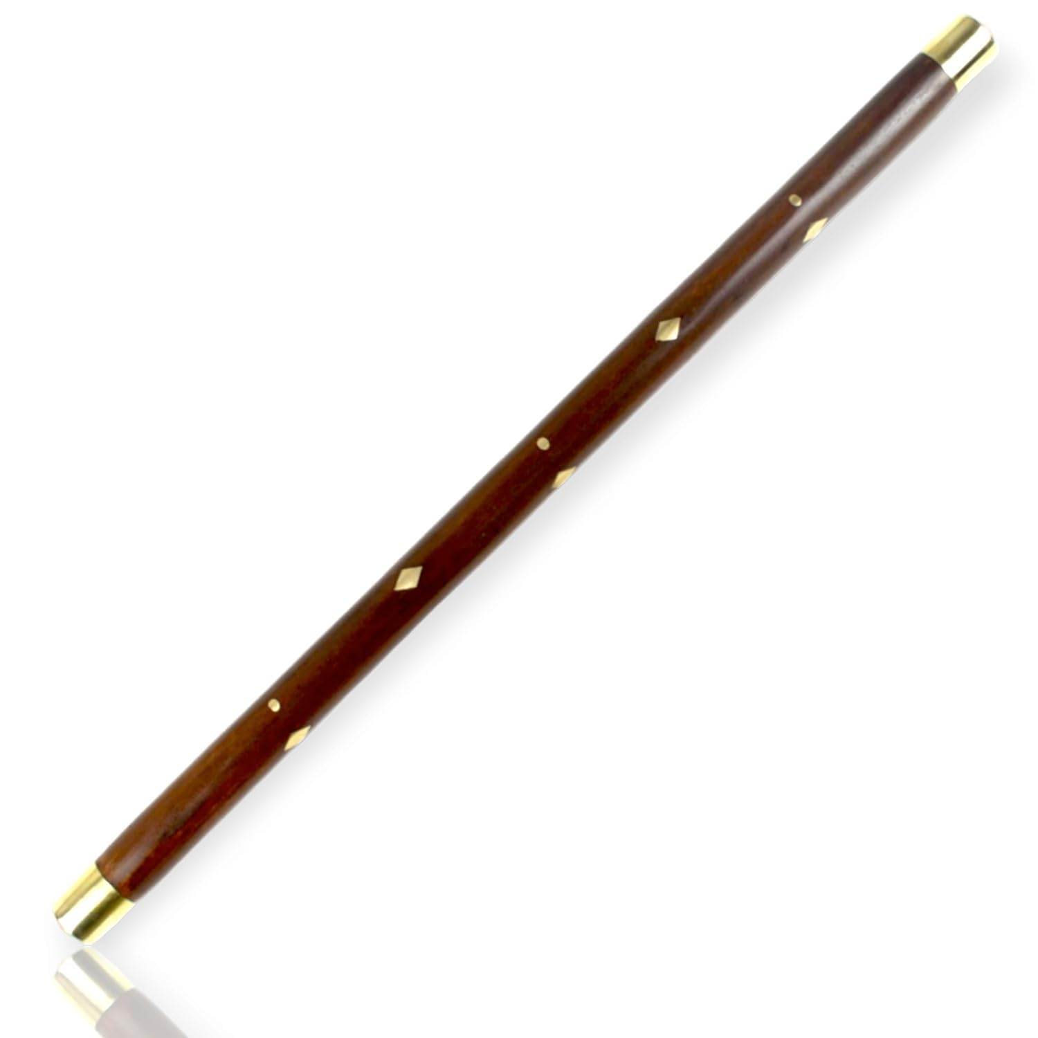Sidrah Wooden Morning Wooden Walking Stick Sheesham Wood Walking Rule Swagger Decorative Wooden Stick with Brass Inlay Design Walking Swagger Stick with Brass Cap Diamond on Top (Brown) Pack of 1-image-32