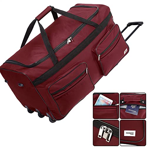 Deuba Borsone Da Viaggio Con Ruote Xxl 85X43X44Cm 160 L Trolley Borsa Da Viaggio Borsa Sportiva Bagaglio Valigia Manico Telescopico - 2