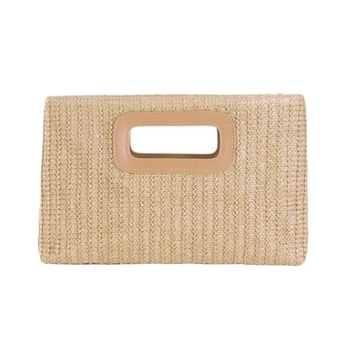 Sac de plage en paille pour femme avec chaîne détachable et poignée