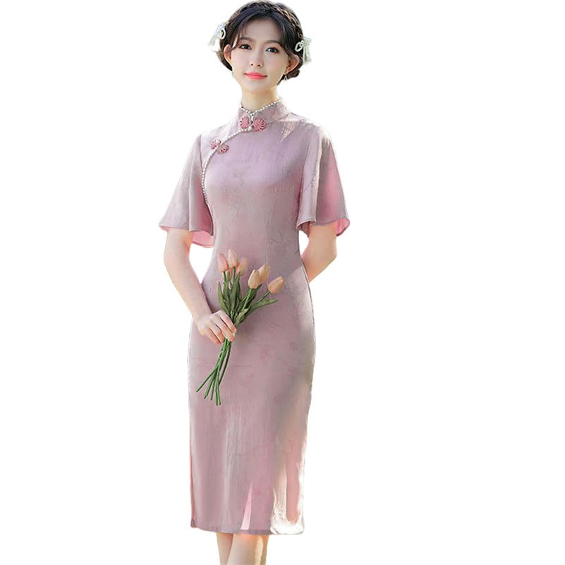 Robe d'été rétro avec manches cloches évasées et fluides