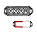 SpeedTech Lights Z-4 TIR 12W LED Strobe Light for Police Cars, Construction Trucks, Service Vehicles, Plows, Emergency Vehicles. Surface Mount Grille Flashing Hazard Beacon Light - Red/Clear