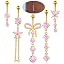 Gold Plated Pink Dangle Belly Button Rings