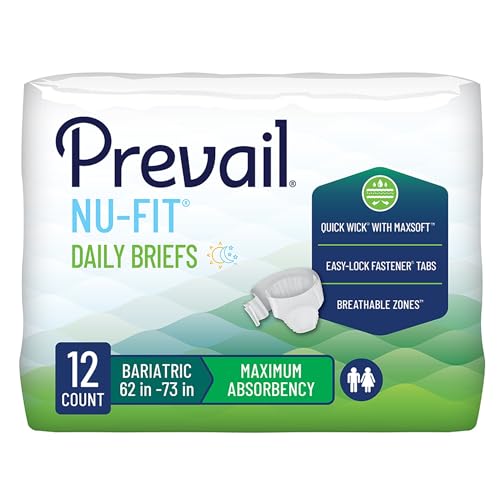 Prevail Nu-Fit Adult Incontinence Brief XXL Heavy Absorbency Bariatric, CRB-017, 48 Ct