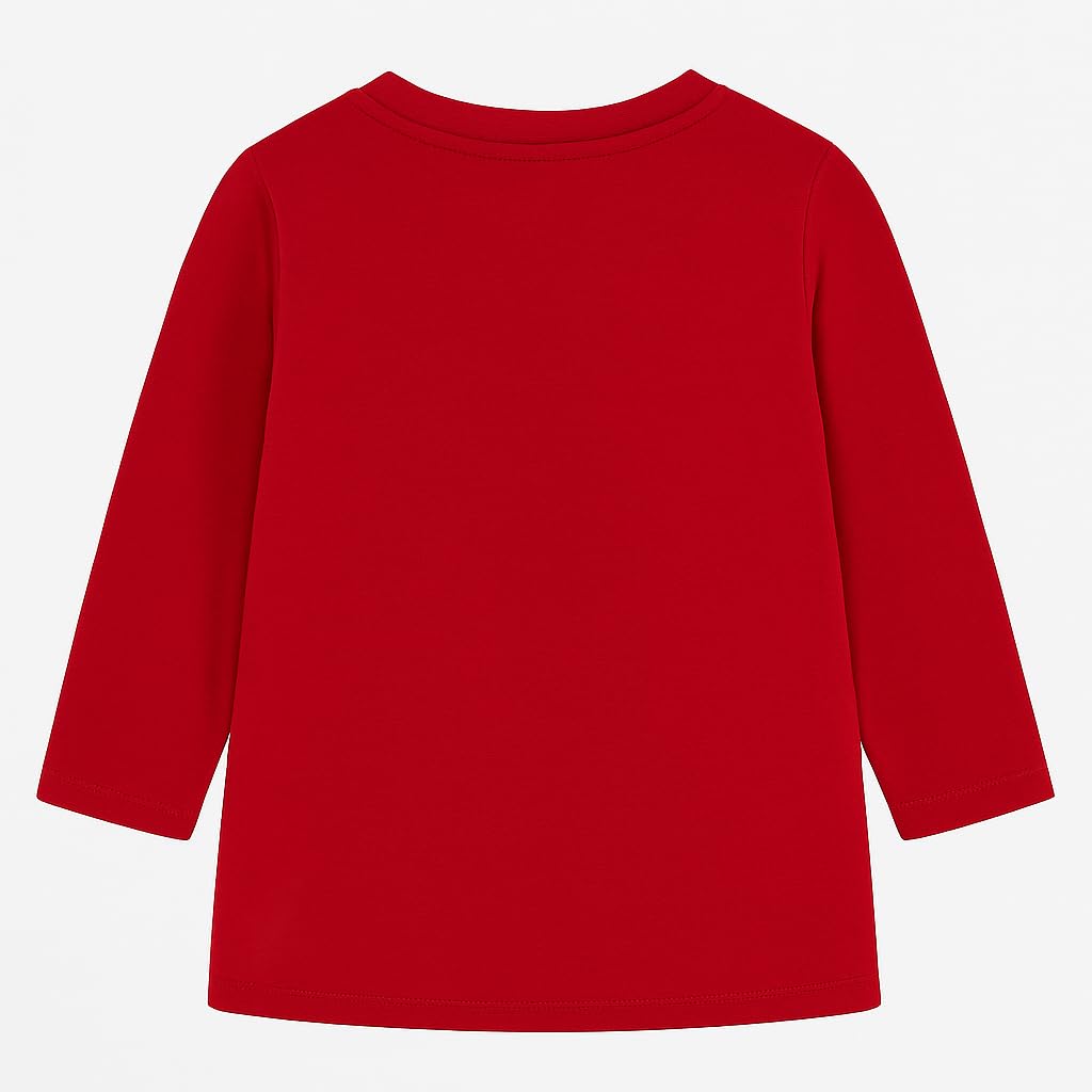 Mayoral Vestito Bambina 3-9 Anni – Abito Elegante Rosso con Balze in Tulle, Maniche Corte, Abito Principessa da Cerimonia, Vestito Natalizio e Carnevale