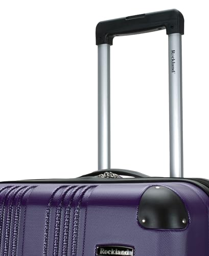 Image of Rockland London Hardside Expandable Spinner Wheel Luggage, Purple, Checked-Large 28-Inch