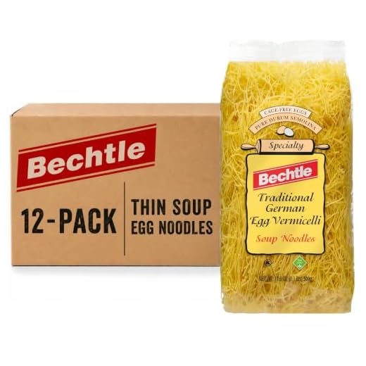Bechtle Traditional German Egg Noodles, Soup Noodles - Thin, 1.1 Pound (Pack of 12)
