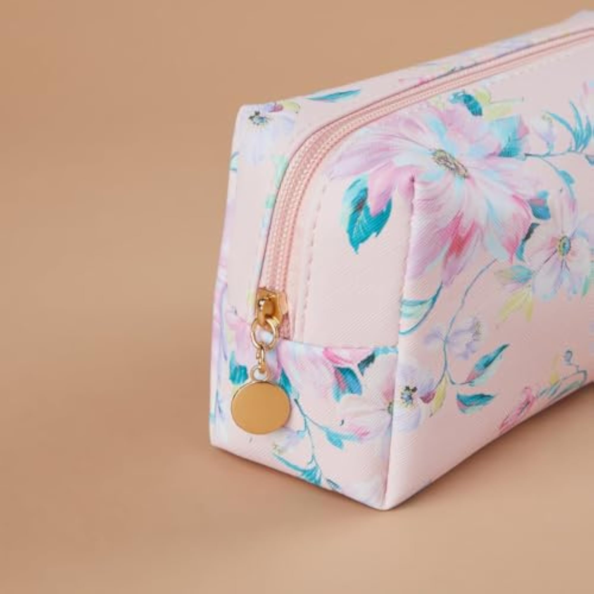 Floral Print Cosmetic Pouch Vanity Case for Travel