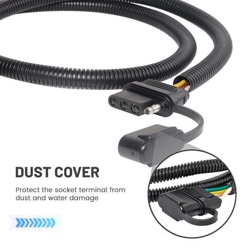 MECMO 4-Pin Trailer Wiring Harness for Jeep Wrangler JK JKU 2007-2018, Tow Hitch Wiring for Rubicon Sahara Sport Unlimited 2-Door 4-Door Trailer Light Connect Custom 4 Way Plug and Play T-Connector by MECMO - Image 7