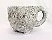 linoows Pflanzentopf Tasse, Pflanzer Willkommen, Blumenkübel, Deko Blumentopf Kunststein