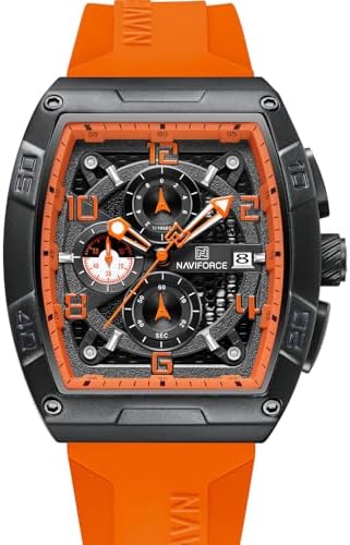 NAVIFORCE NF8052 Luminous Hollow Dial Barrel-Shaped Silicon Strap Sports Watch