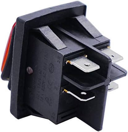 Taiss/2Pcs Waterproof Rocker Toggle Switch 16A 250V 20A 125V 4 Pins 2 Position ON/Off DPST Red +Green LED Light Illuminated KCD2-201N-2-W-RG