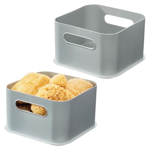 InterDesign iDesign Storage Bins with Handles, Set of 2, Gray