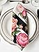 Cloth Napkin 8PCS Pink Floral Rose Black and White Stripe Absorbent Cotton Napkins Reusable & Soft Linen Napkins for Family Dinners Dining Cocktail Parties Wedding and Everyday Use