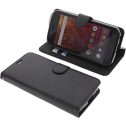 foto-kontor Custodia a Libro Compatibile con Cat S61 Cover di Colore Nero