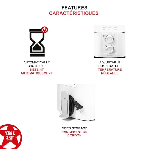 Starfrit Electric Air Fryer – 2QT/1.89L Compact Capacity – Adjustable Temperature Control – Removable Non-Stick Basket – 30-Minute Auto Shut-Off - 900 Watts by Starfrit - Image 3