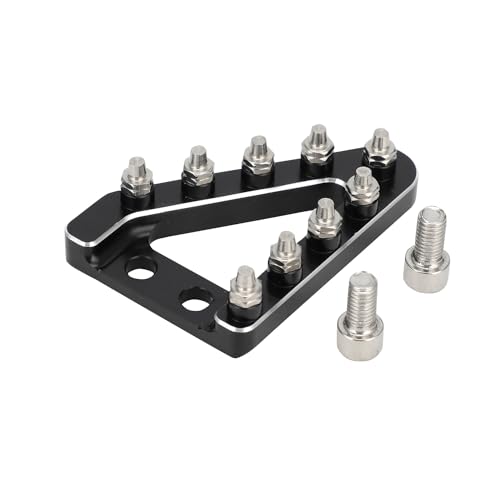 Motorrad Hinterrad Bremspedal Trittplatte aus CNC Aluminium für alle 125–530 cc Motorräder von 2004–2010 Befestigen Sie die Trittplatte mit 2 Schrauben-Schwarz