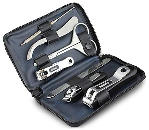GREEN BELL G-3022 | Made in Japan | 7-częściowy męski zestaw grooming w etui PVC | Z obcinaczem, nożyczkami, pęsetą, pilnikiem i czyścikiem do uszu