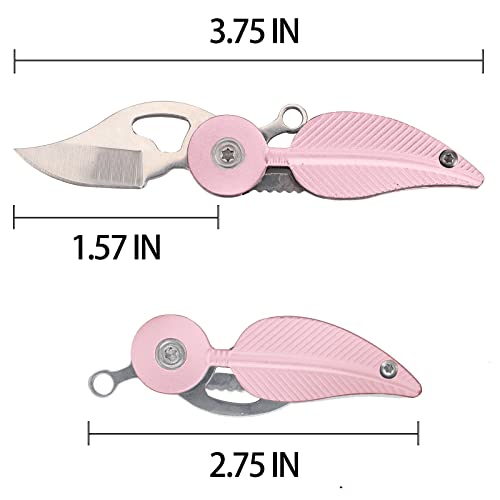 Coowolf Pocket Knife Womens With Chain, Small Pocket Knife, Stainless Steel And Aluminum Alloy Handle, Edc Small Knife, Practical Key Accessories Creative Gift For Women #TOP1