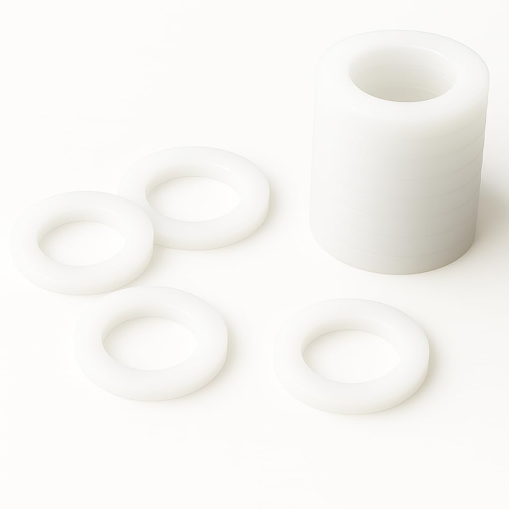 12 pcs 3/4" Silicone Flat Washers – White Sealing Gaskets & Wave Lock O-Rings for Bellows, Hose Fittings, Leak-Proof Plumbing