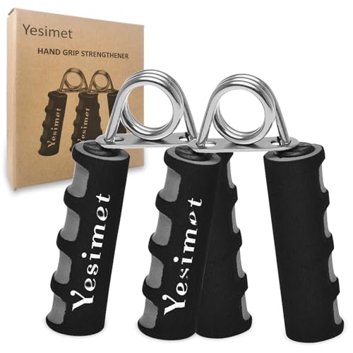Yesimet 2 Pack Hand Grip Strengthener Set, Forearm Exerciser, Finger