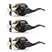 Probrico Passage Keyless Door Lock Lever Handles Interior Oil Rubbed Bronze Locksets 3 Pack
