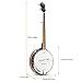 Vangoa Banjo 5 String Full Size Banjos Set with Resonator, Remo Head, Beginner Banjo Kit with Closed Back, Premium Accessories for Adults, Teenager