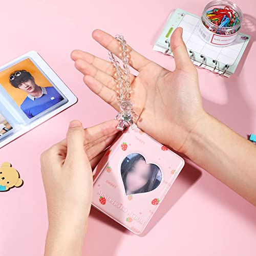 2 Pcs 3 Inch Kpop Photocard Holder Book Mini Photo Photocard Album Collect Book Kpop Photocard Binder 40 Pockets With Cute Decorative Stickers And Bracelet Photo Card Holders (Cute Style) #TOP2