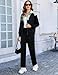 Totatuit Womens Sweatsuits 2 Piece Set Fall Outfits Athleisure Sets Women 2025 Fashion Sweatshirt Sweatpant Black Small