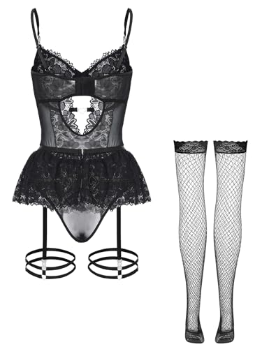 Image of Foxiny Sexy Lingerie Set 3 Piece Women Corset Bodysuit