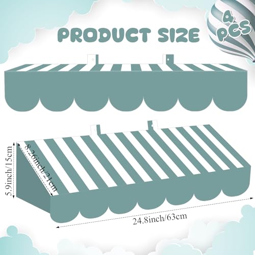 Image of Tallew 4 Pcs 3D Circus Awning Wall Decoration Farmers Market Party Decorations Carnival Awning for Halloween Carnival Theme Party Classroom Decorations(Calming Blue)