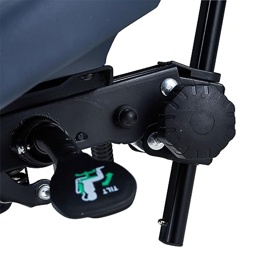 Master Massage Berkeley Ergonomic Saddle Stool with Backrest, Adjustable Split-Seat Design, Hydraulic Swivel Rolling Chair for Posture Correction, Blue - Thumbnail 5