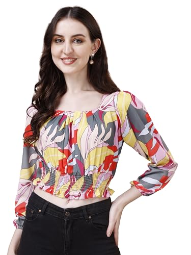 Image of Wedani Women's Casual Foral Print Puff Sleeve Regular Top