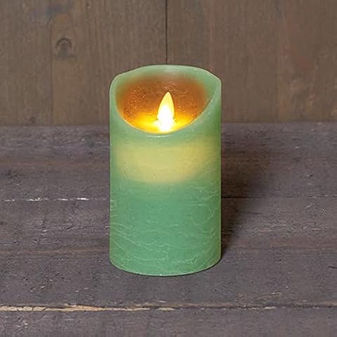 Pflanzen Kölle LED Real Wax Candle 'Magic Flame' Jade Timer Battery 7.5 x 12.5 cm Cover