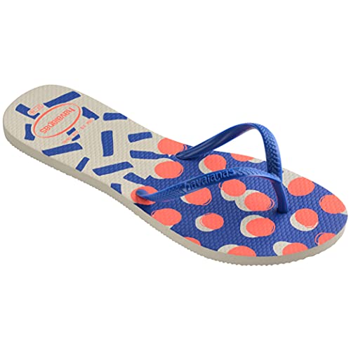 Chinelo Flat Mix, Havaianas, Feminino, Branco/Azul Estrela, 39/40