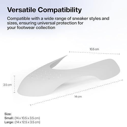 Image of FOVERA One Layer Anti-Wrinkle Shoe Protection Guards for Sneakers - Inside Shoe Crease Indentation Protector for Safety & Support - Shoe Crease Decreaser (White, Small - 5 to 8 UK, 1 Pair)
