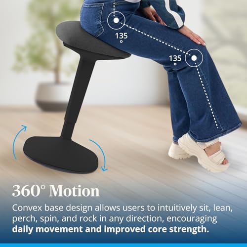 Image of UPLIFT DESK Engage Stool - Active Stool with 360 Motion, Adjustable Height Standing Desk Stool from 21.8''-31.4'', Ergonomic Anti-Slip Office Chair Alternative (Graphite)